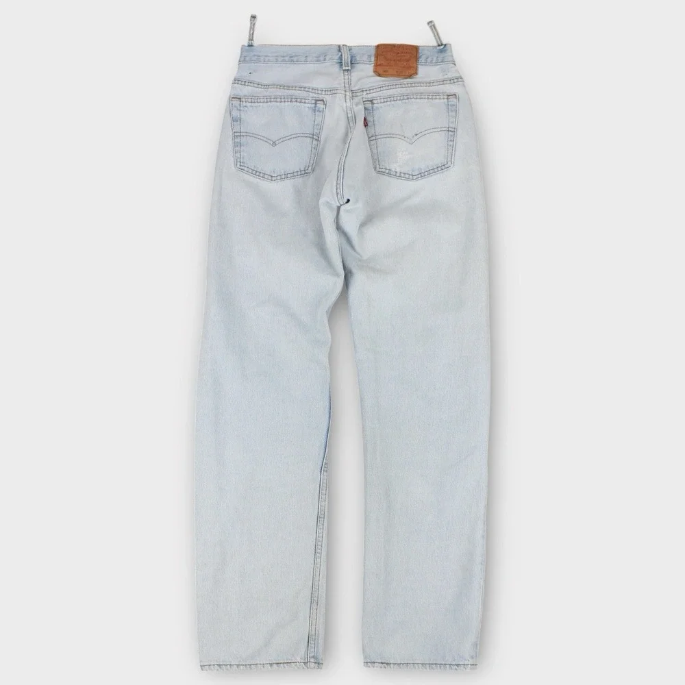 Vintage Levi's 501 Jeans Mens 30x31 Made in USA Light Wash Distressed Ripped‎